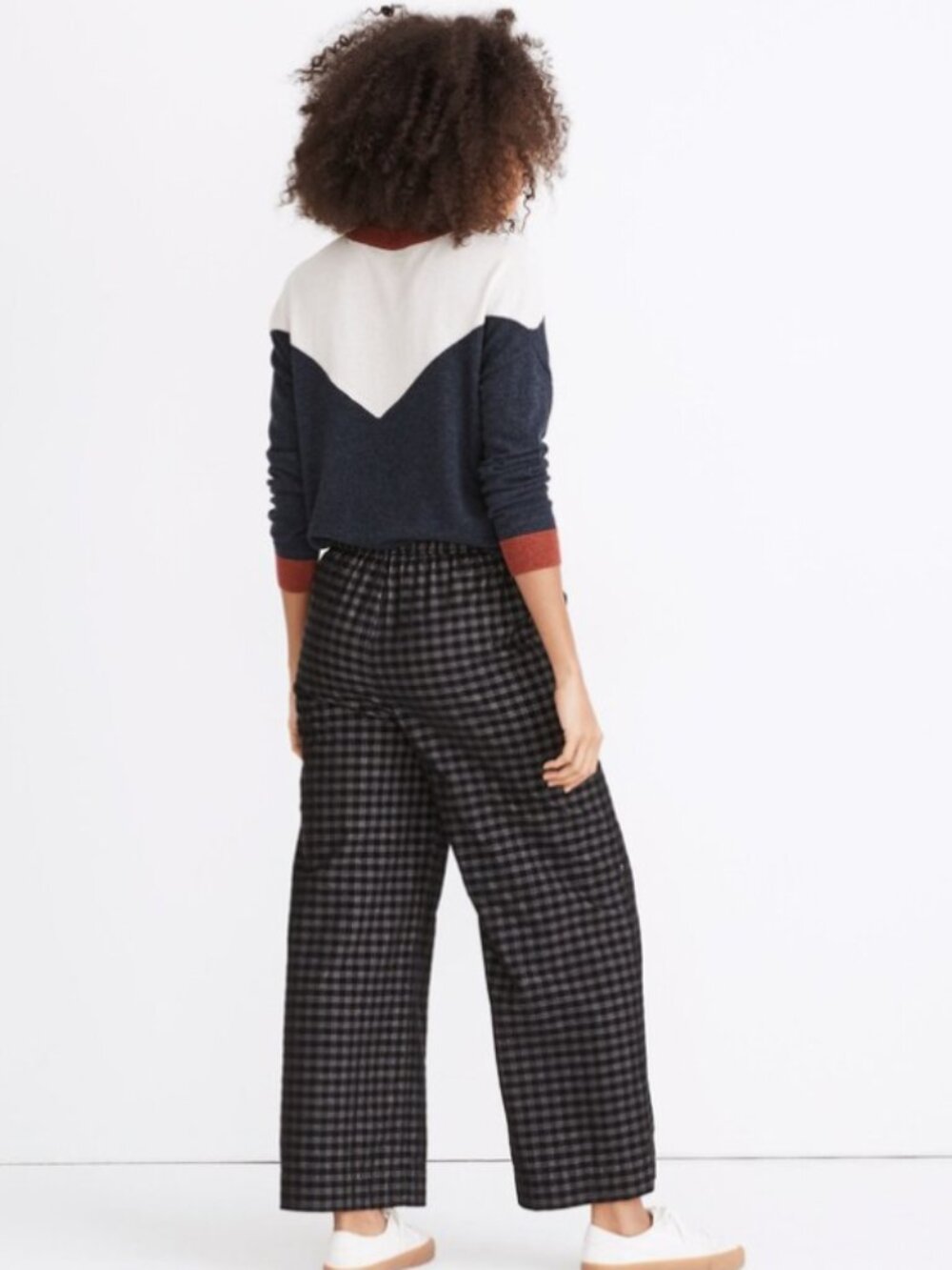 Madewell Huston Button-Front Ankle Pants in Checked Corduroy size Small - Picture 3 of 14